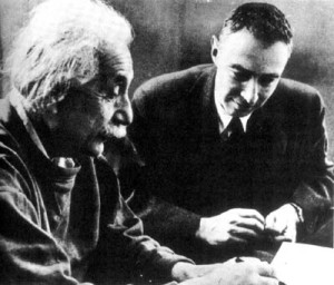 Robert Oppenheimer (left), who famously declared "Here's your damn organization chart," while working on the Manhattan Project, may not have been the best project manager, but at least he got to hang out with Einstein (Image: Wikimedia Commons)